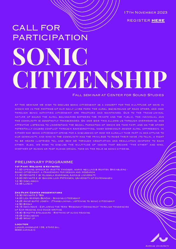 Seminar: Sonic Citizenship