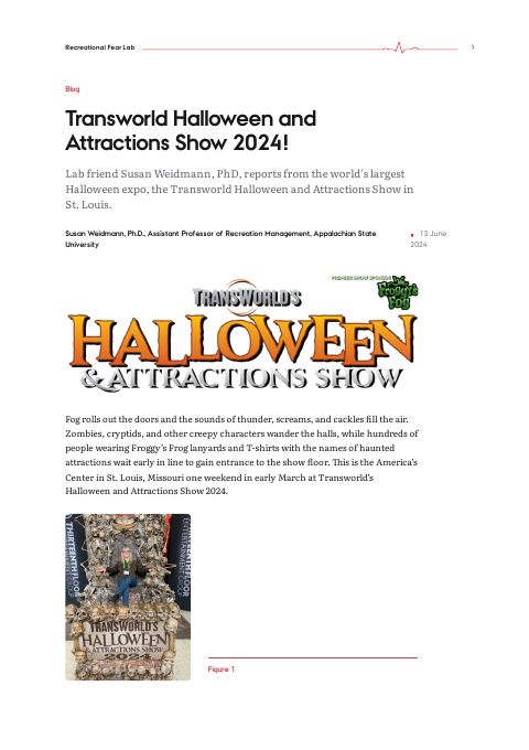First page of the PDF version of Transworld Halloween and Attractions Show 2024!