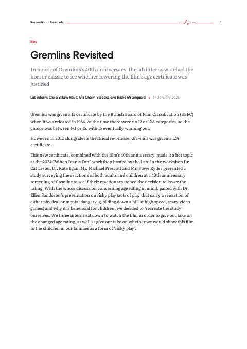 First page of the PDF version of Gremlins Revisited